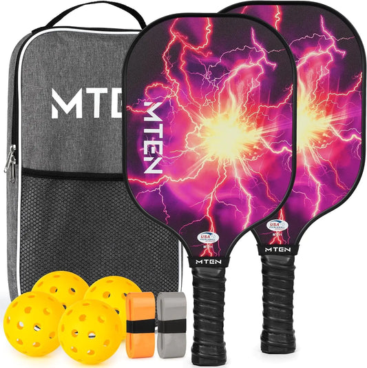 Pickleball Paddles USAPA Approved Pickleball Paddles Set of 2 Lightweight Fiberglass Pickleball Set with 2 Pickleball Rackets4 Pickleball Balls1Carry Bag Pickleball Set for Beginners & Pros